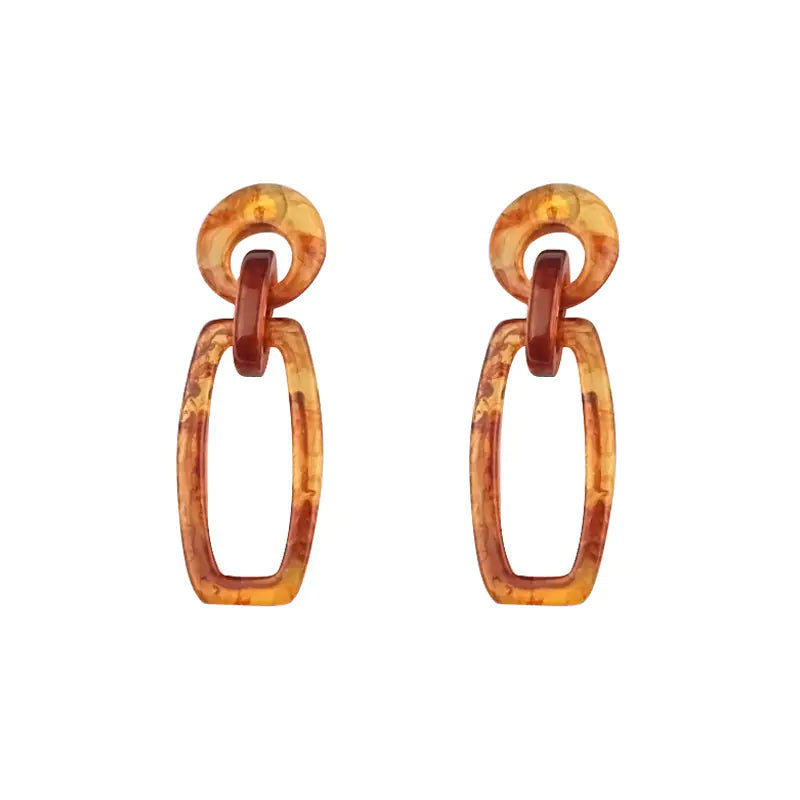 Geometric Acrylic Earrings - Retro Style for Women