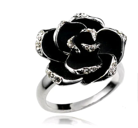 Camellia Earrings, Necklace, and Ring Jewelry Set