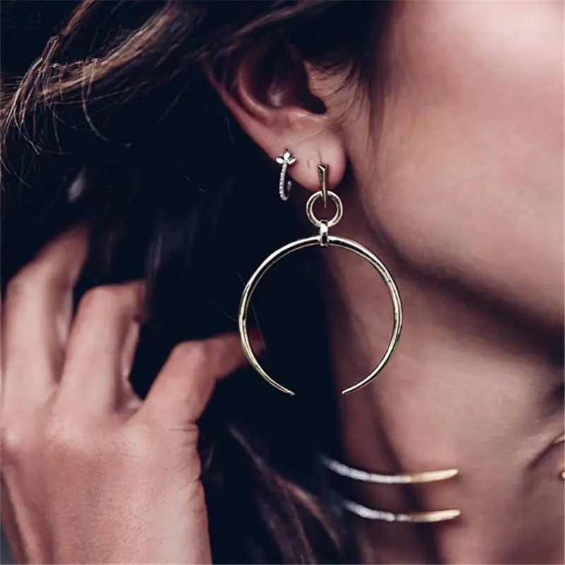 Large Circle Dangle Earrings for Women Jewelry Gift