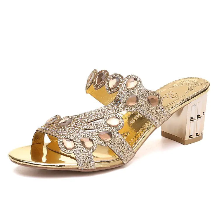 Summer New Rhinestone Women’s Heels Sandals