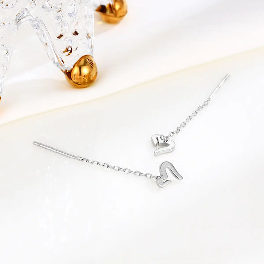 S925 Silver Minimalist Heart Earrings for Women