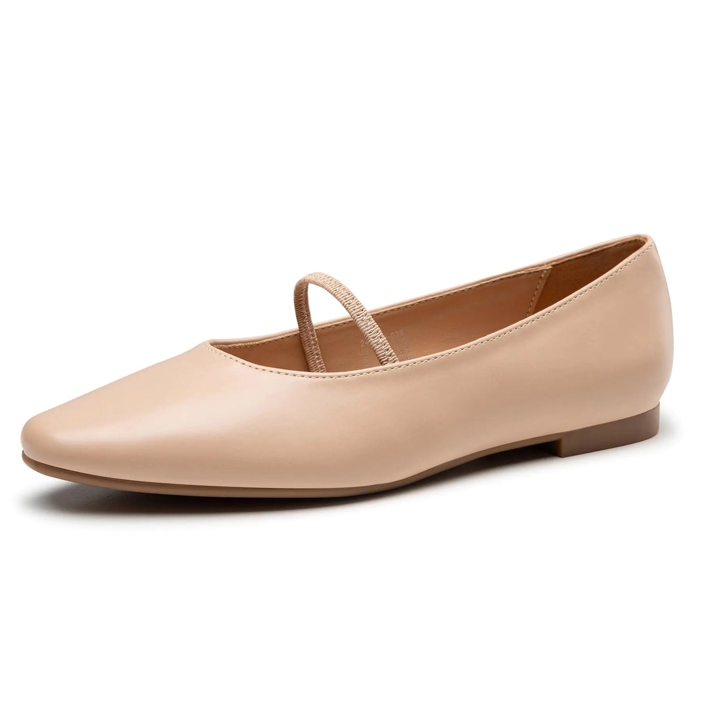 Flat Mary Jane Shoes for Women. Ballet Closed Toe Elastic Straps Nude Shoes. Size 8.5