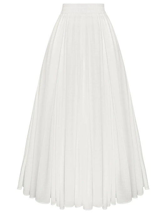 Scarlet Darkness Women Casual Maxi Skirt. Flowy Bohemian Renaissance Long Skirts