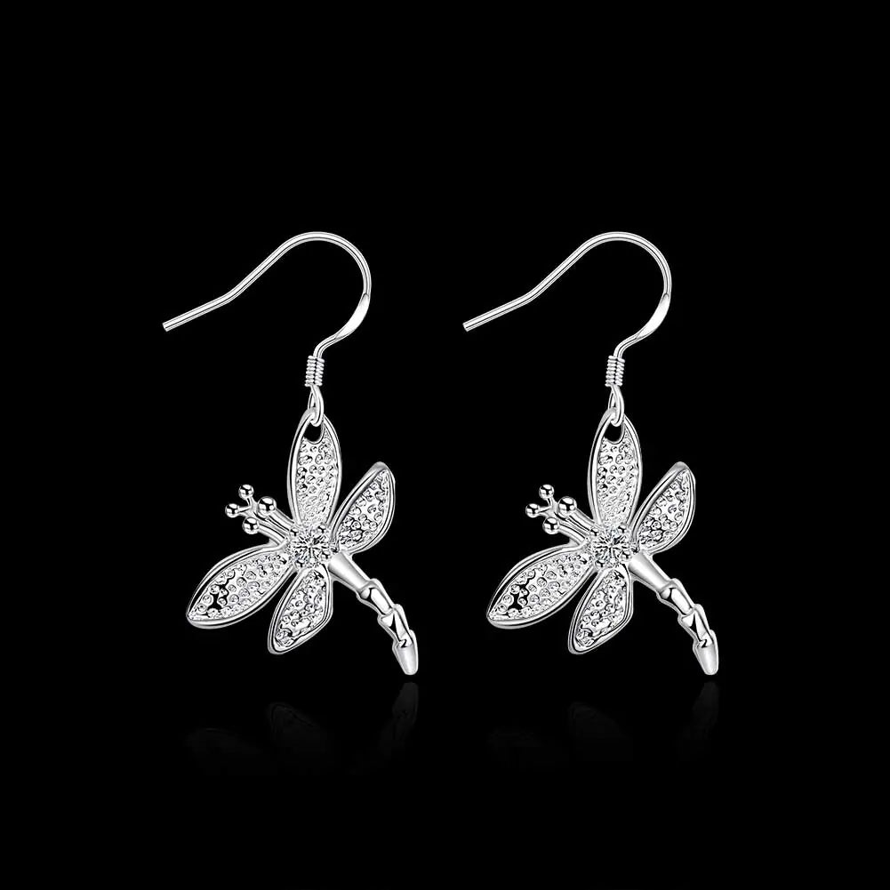 Stylish Dragonfly Earrings with Rhinestones for Women