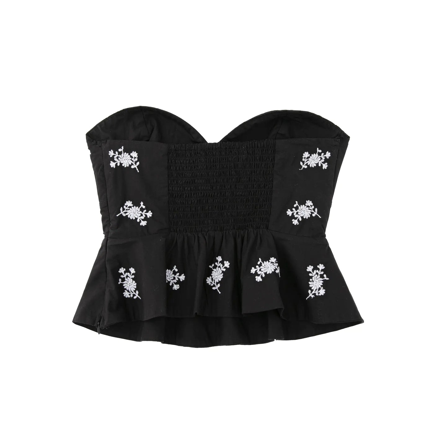 Embroidered Floral Chiffon Top and Slip Skirt Set
