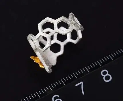 Beehive Ring, Women's Jewelry, Honeycomb Design