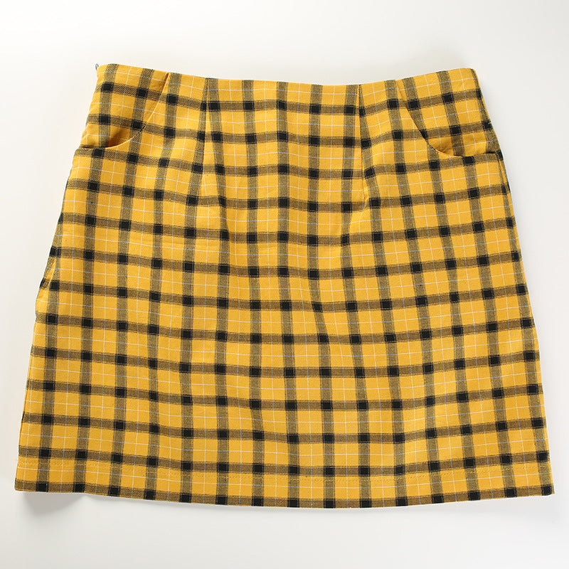 Spring Summer Women's Checkered Two-Piece Set