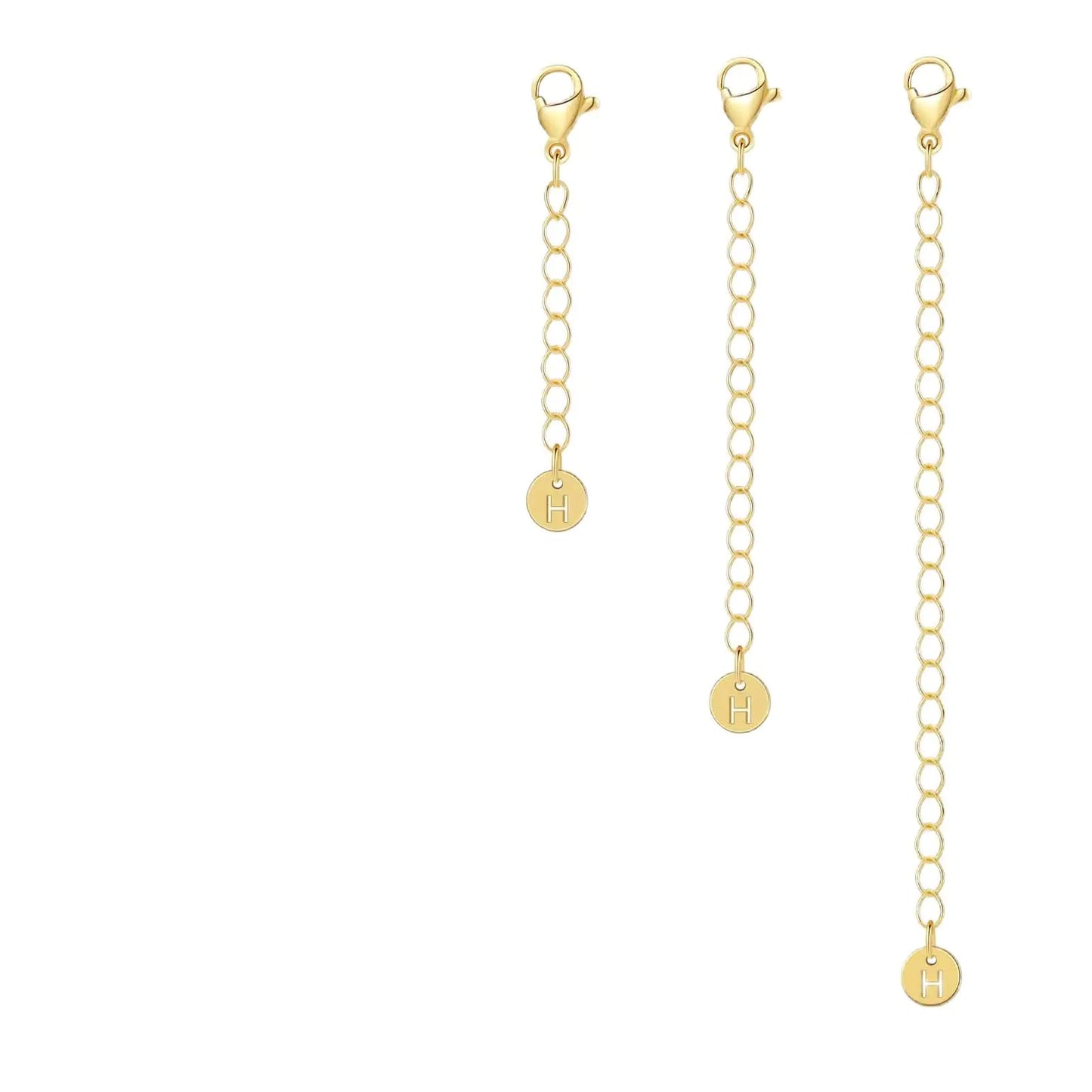 Gold 14K Gold Plated Necklace/Bracelets/Ankles Chain Extenders. 3 Pcs (1 2 3 Inch)