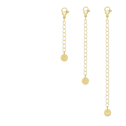 Gold 14K Gold Plated Necklace/Bracelets/Ankles Chain Extenders. 3 Pcs (1 2 3 Inch)