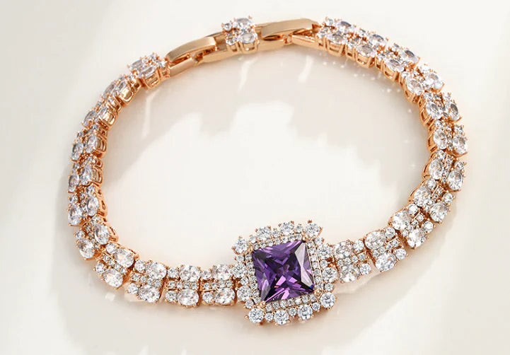 Square Micro Inlaid Zirconium Buckle Bracelet