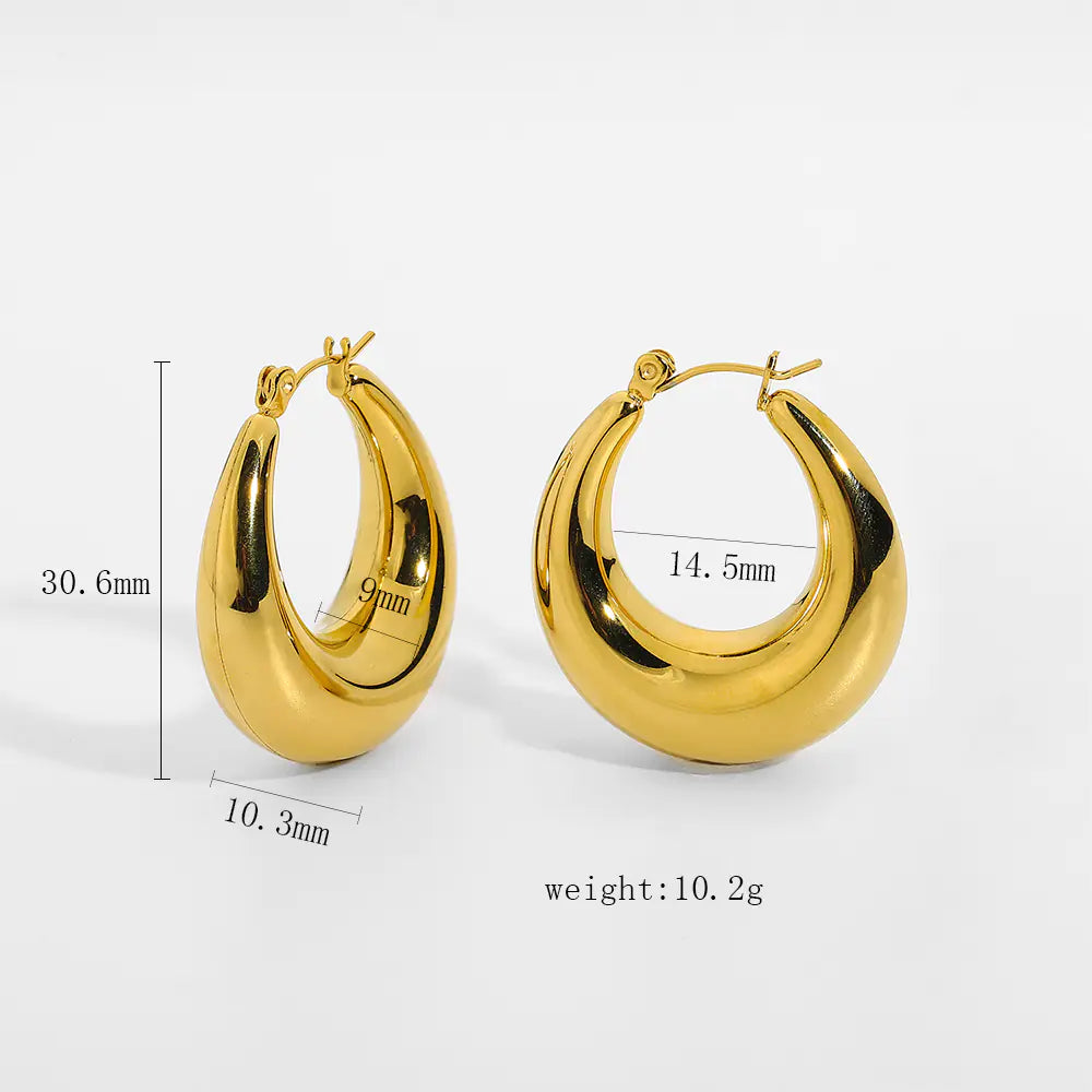 Stylish Stainless Steel Hoop Earrings for Women