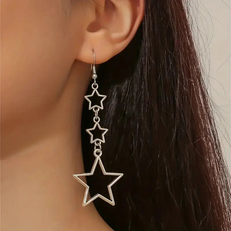 Hollow Five-Pointed Star Earrings for Women
