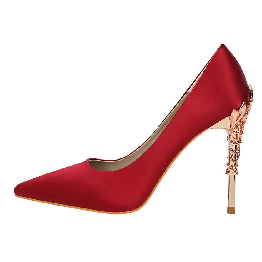 Luxury Silk High Heels for Women Fashion Footwear