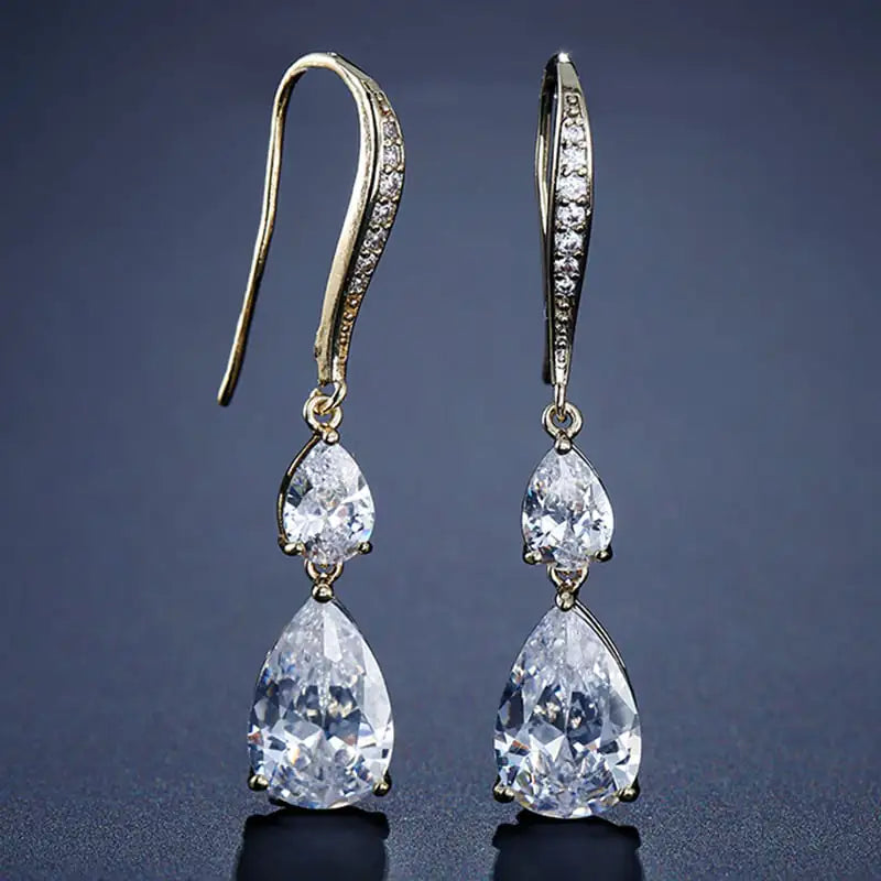 RAKOL Exquisite Water Drop Zircon Earrings for Women