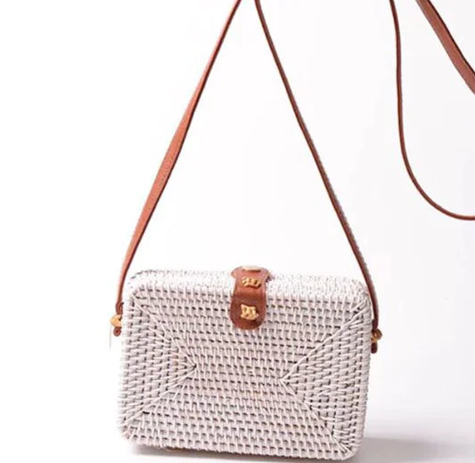 Woven Square and Round Shoulder Bags (Crossbody Style)