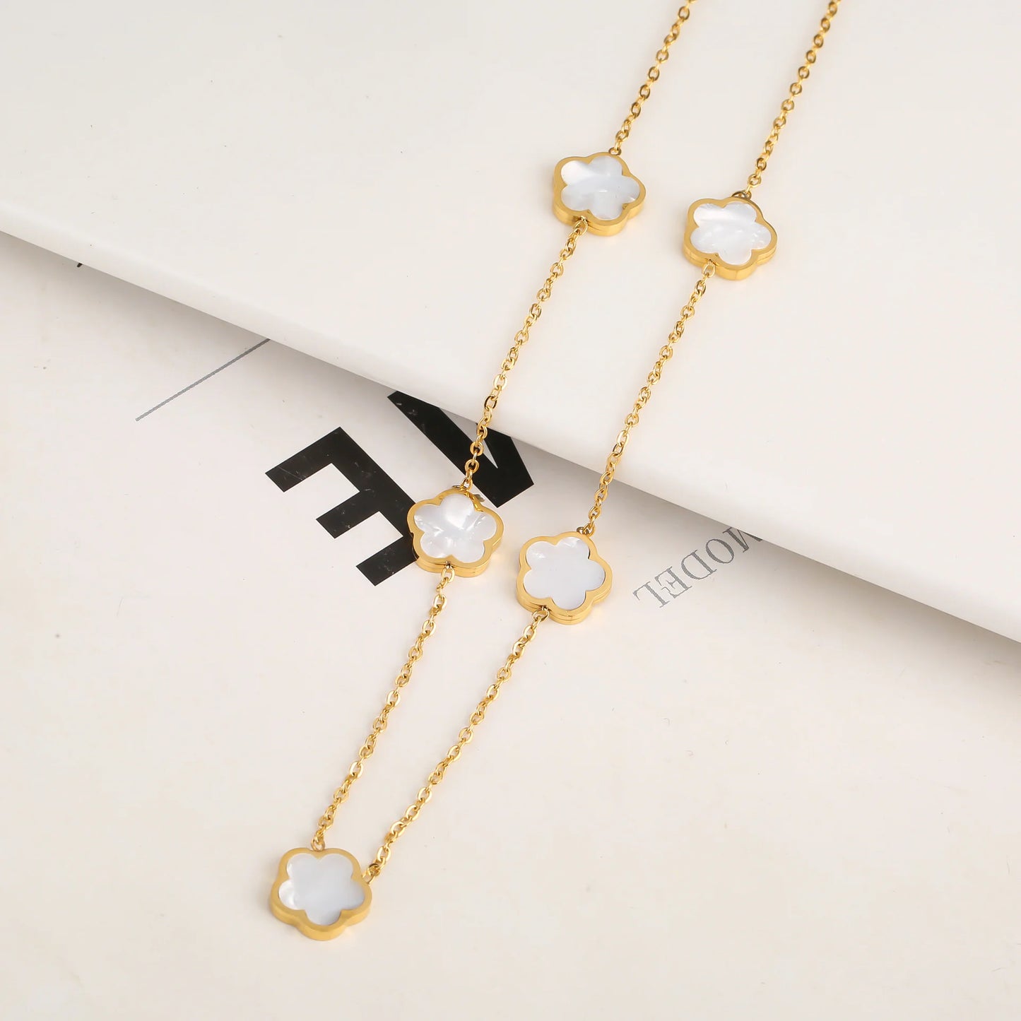 Stainless Steel Five-Petal Jewelry Set