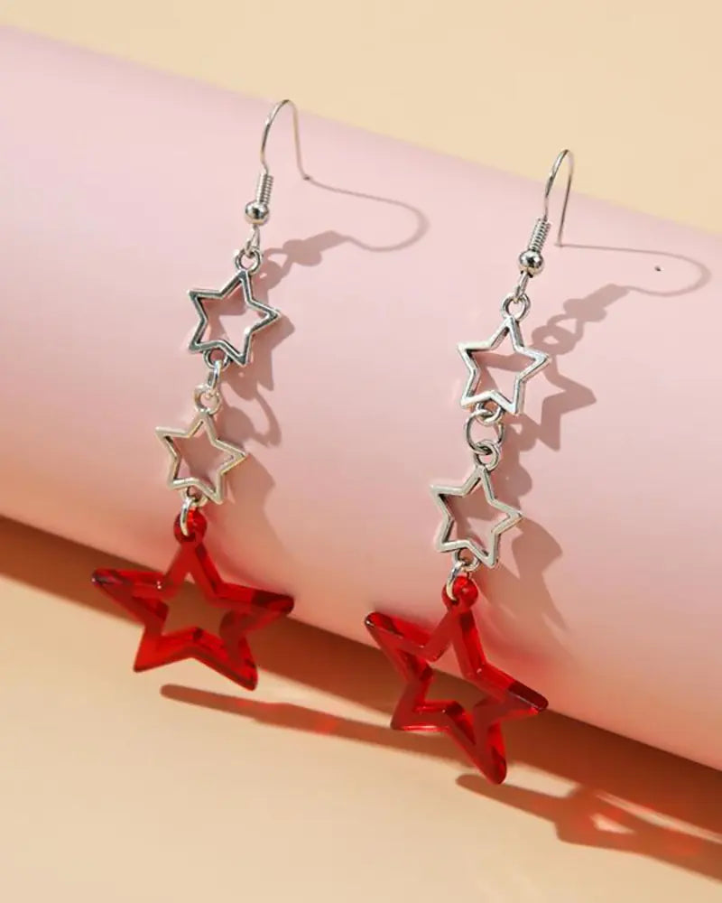 Hollow Five-Pointed Star Earrings for Women