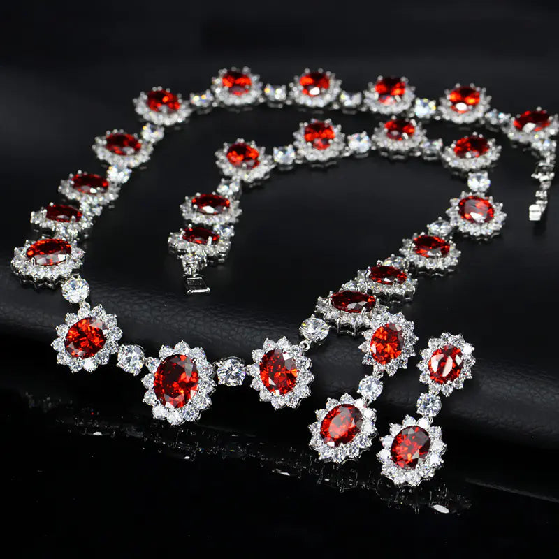 Luxury Jewelry Set with AAA Zirconia Earrings and Necklace