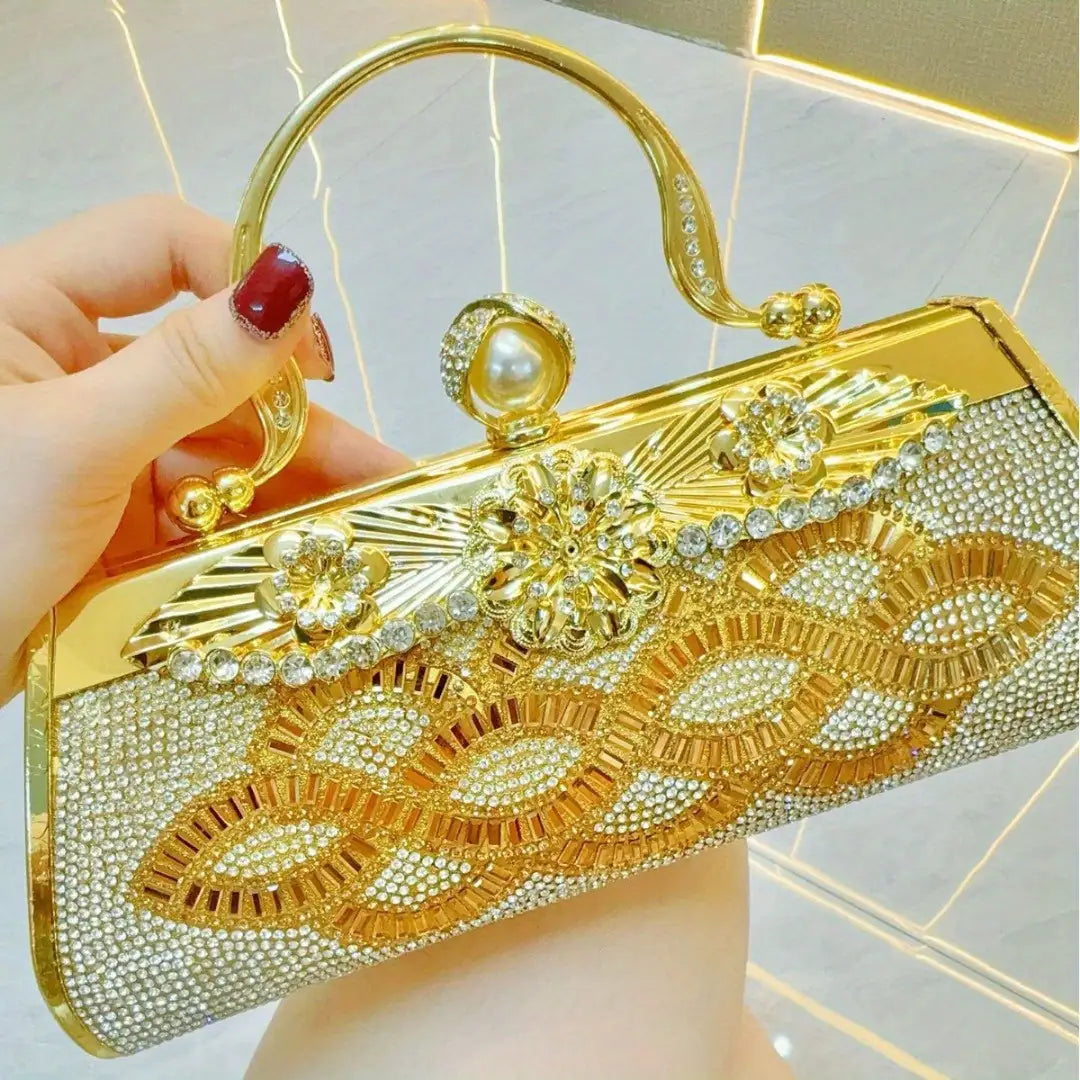 Handmade rhinestone Dinner hand bag. Cocktail Dress Purse Clutch