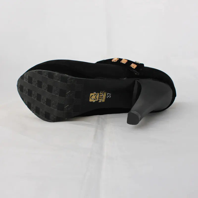 Rhinestone Bow High Heels & Short Boots for Small Sizes