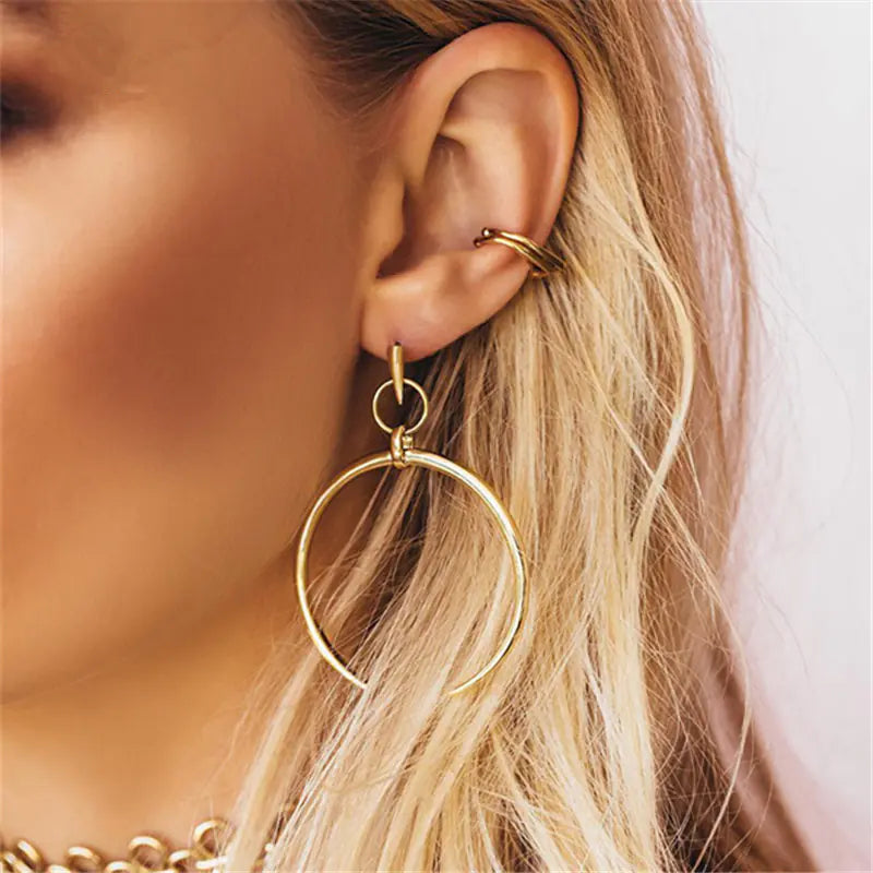 Large Circle Dangle Earrings for Women Jewelry Gift