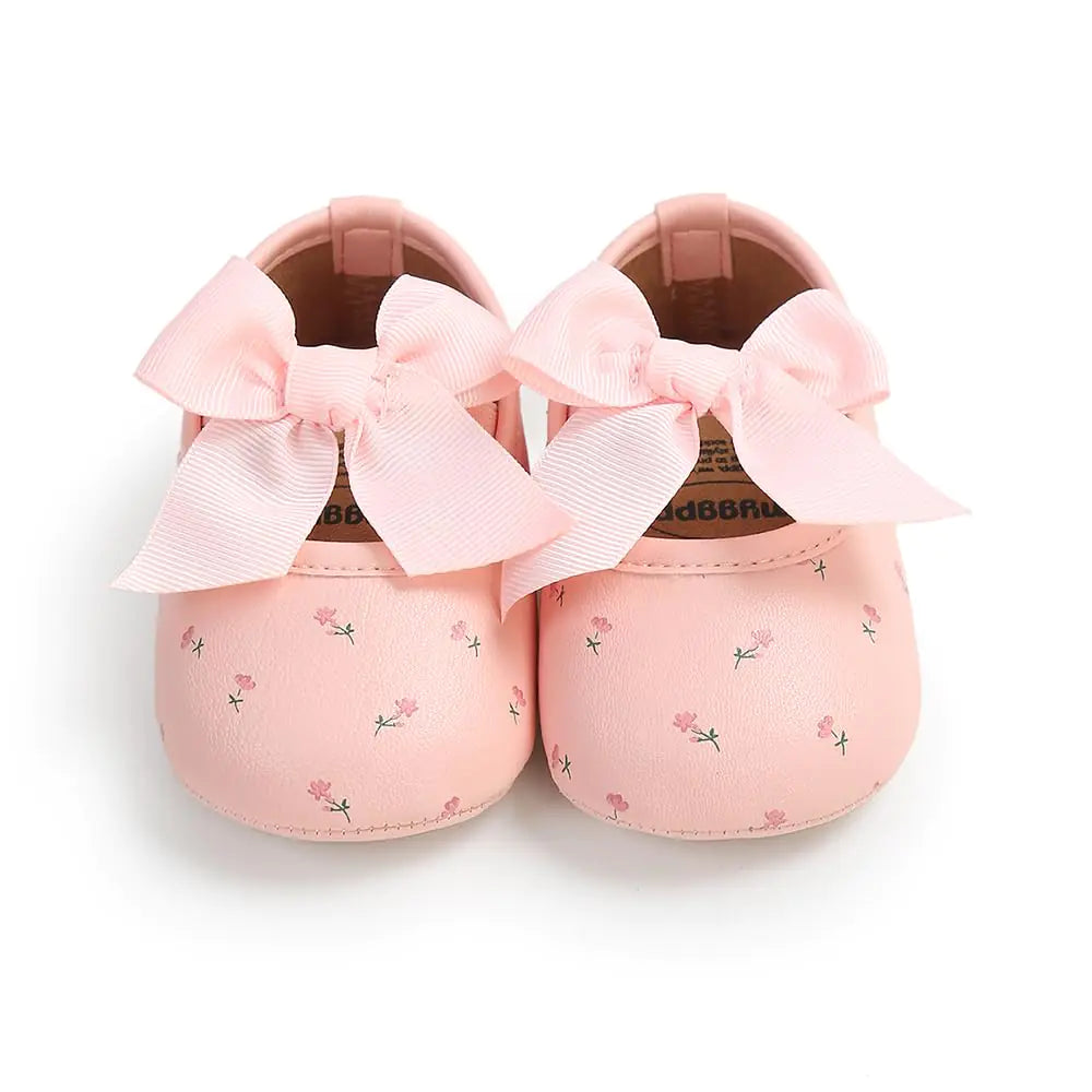 Baby Girl Infant Princess Shoes. Mary Jane Flat Non-Slip First Walkers Newborn Shoes