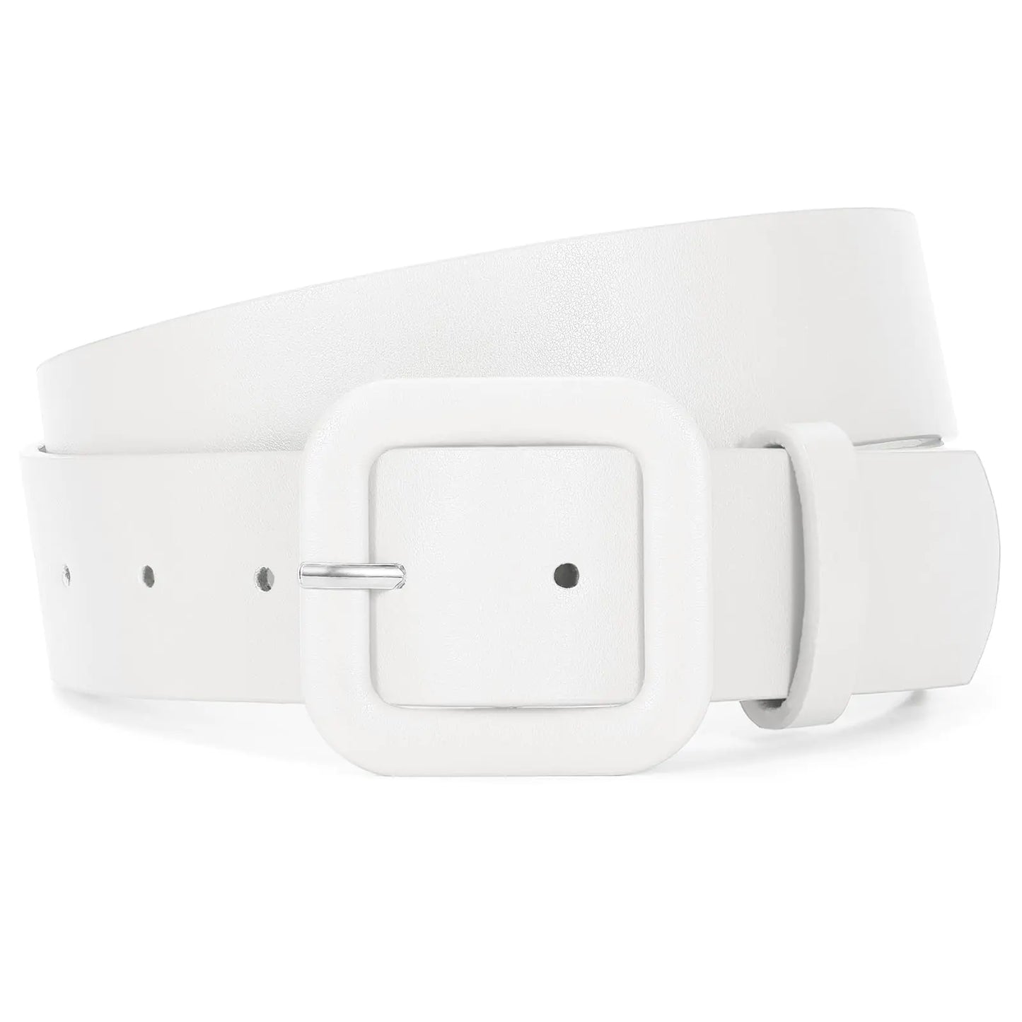 Women Leather Belt. Candy Color Fashion Square Buckle Belt for Jeans Pants or Dresses