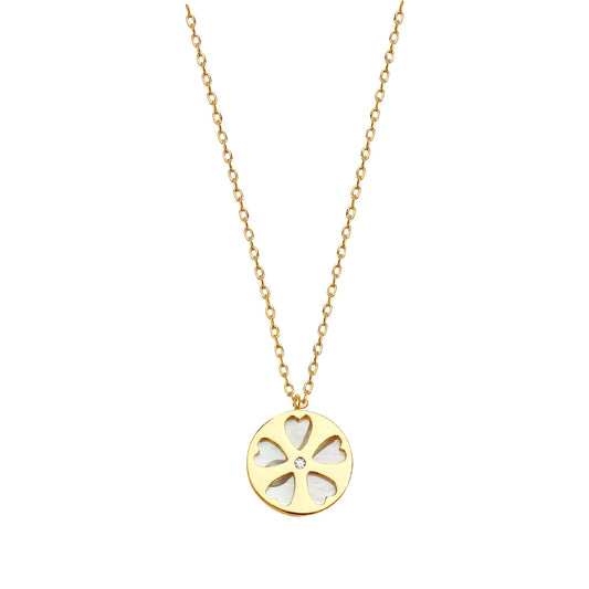 Fashionable Hollow Petal Earrings & Shell Sweater Necklace