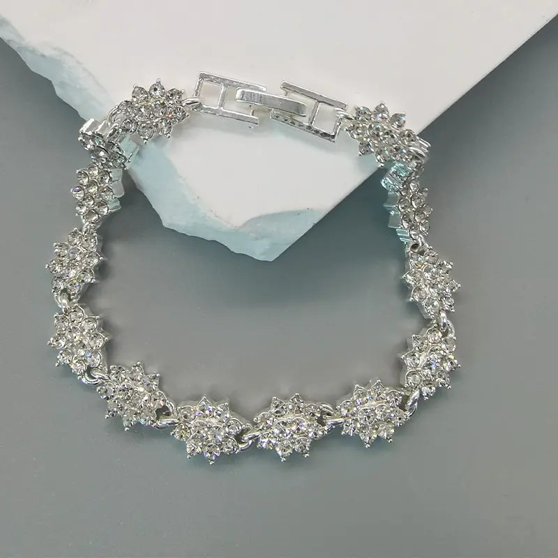 Geometric Diamond Rhinestone Roman Style Bracelet