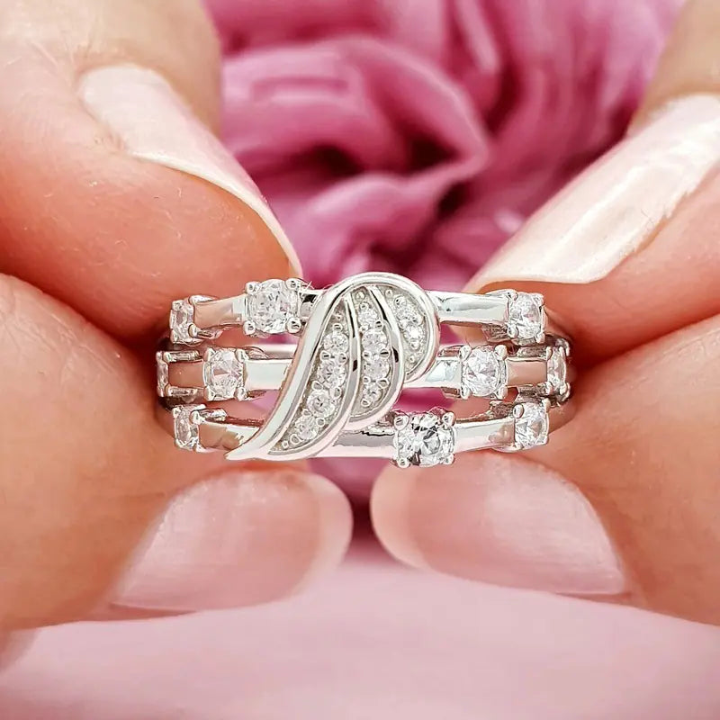 Layered Heart Two-in-One Ring for Women - Fashion Jewelry