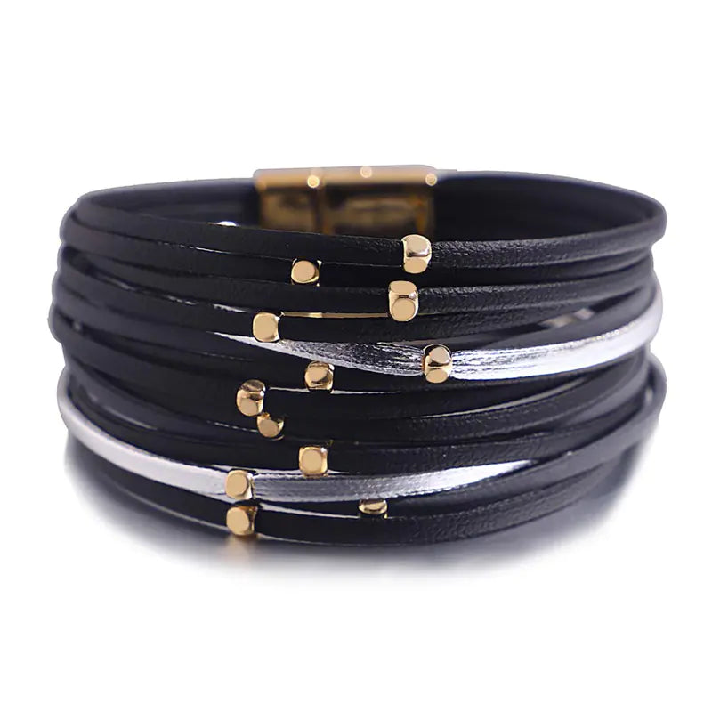 Vintage Beads Soft Leather Women's Bracelet
