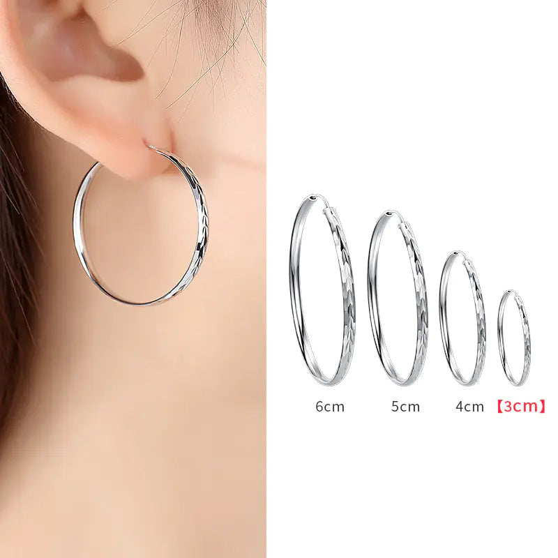 925 Silver Hoop Earrings for Women - Trendy Design