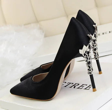 Luxury Silk High Heels for Women Fashion Footwear