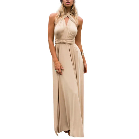 Convertible Multi Way Wrap Dress. Party Pageant Cocktail Ball Prom Summer Beach Maxi Sundress, Lady Transformer Bandage Dress