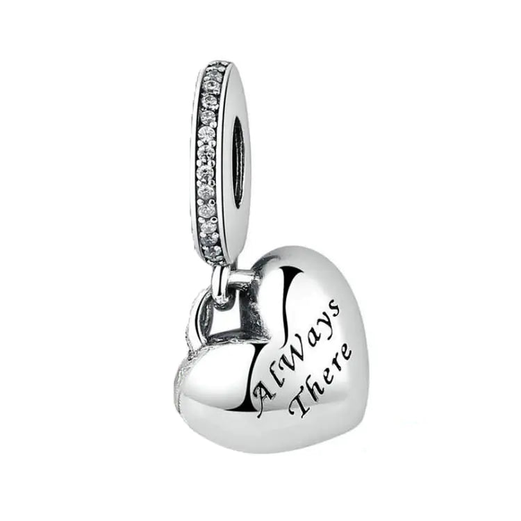 Cute Pink Heart Charm Bracelet and Necklace Set