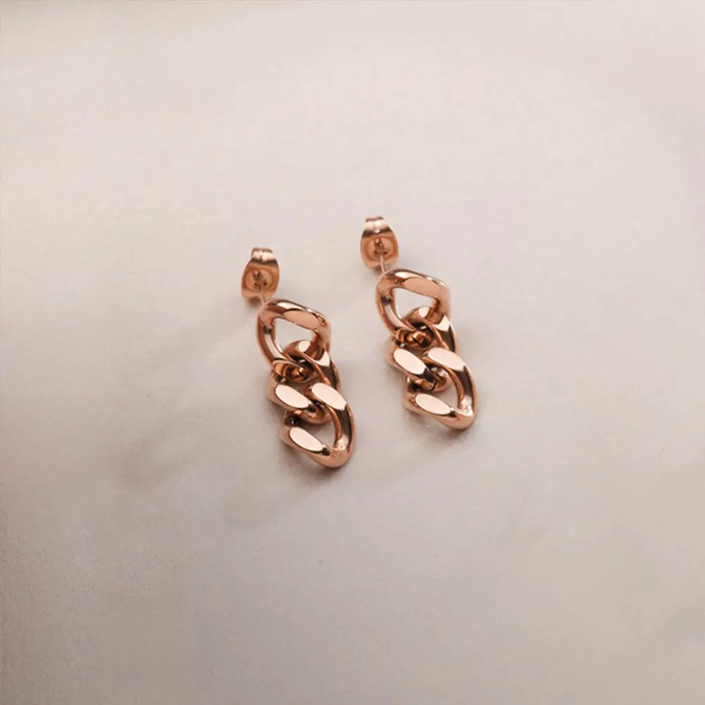 Punk Cuban Chain Earrings for Women's Business Party