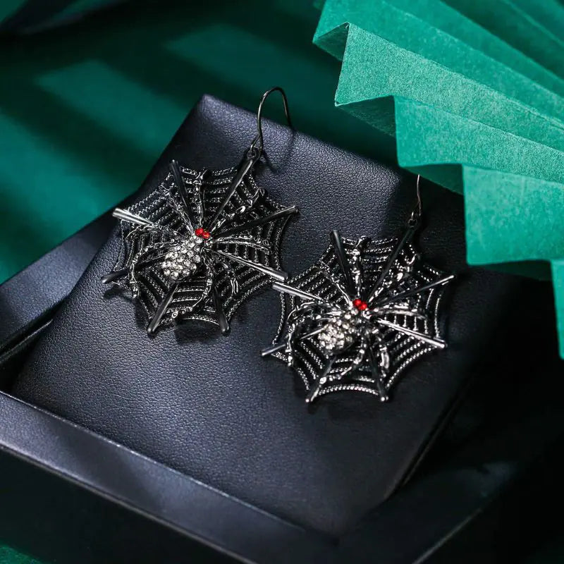 Halloween Spider Earrings - Alloy Metal Jewelry