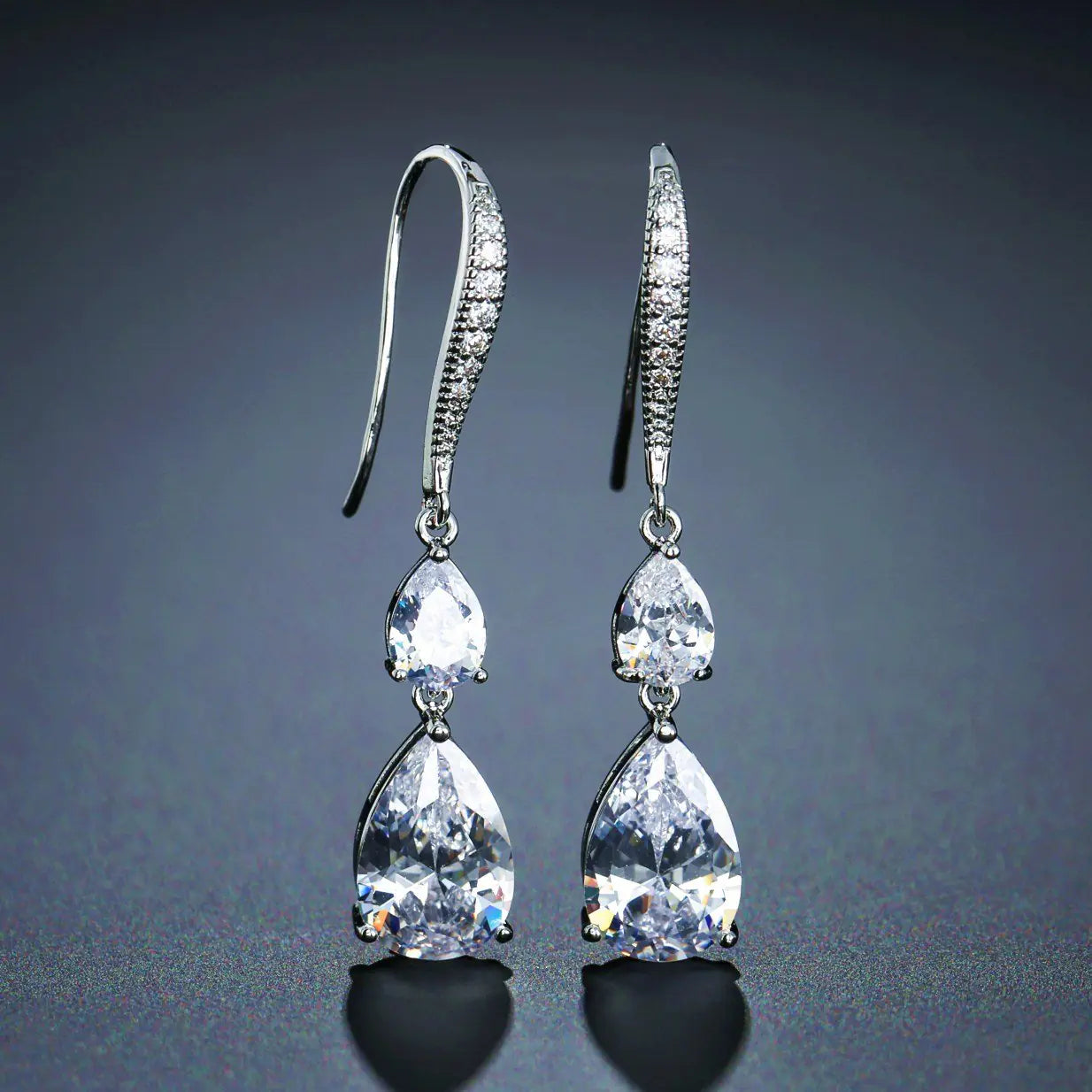 RAKOL Exquisite Water Drop Zircon Earrings for Women