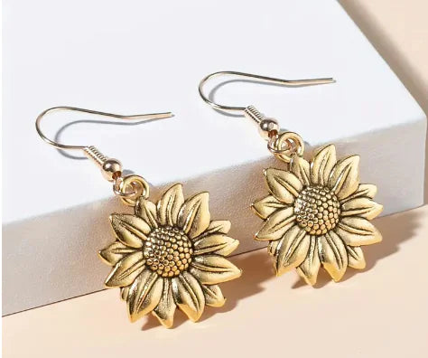 Trendy Sunflower Drop Earrings for Women - Elegant Style