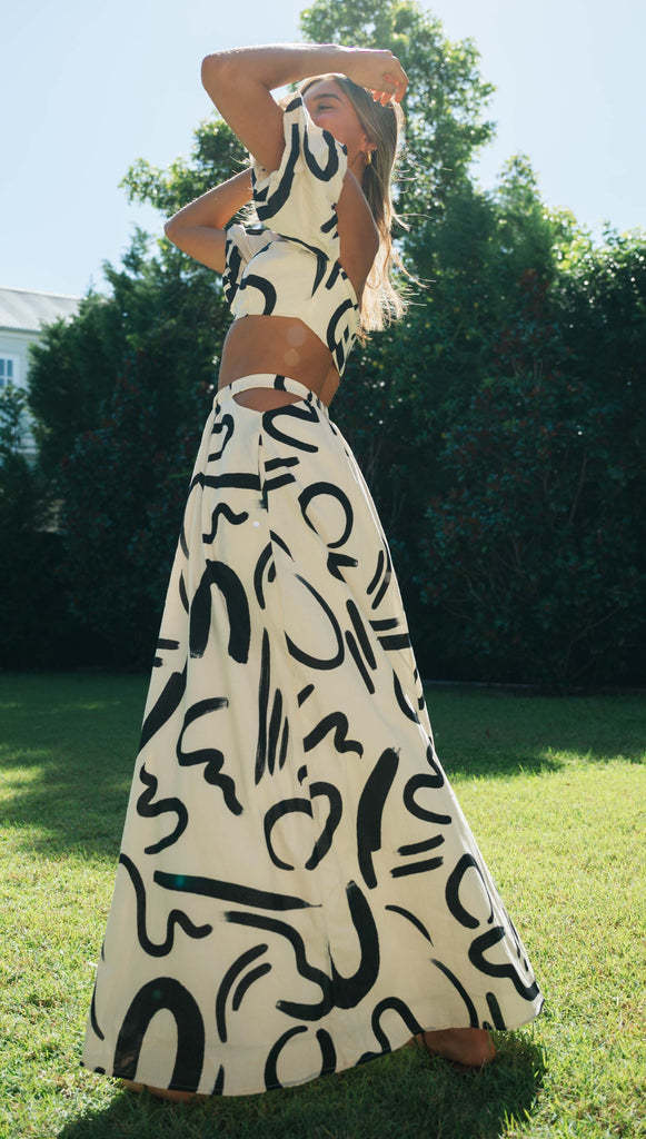 Fashion Print Women's 2-Piece Set with Skirt