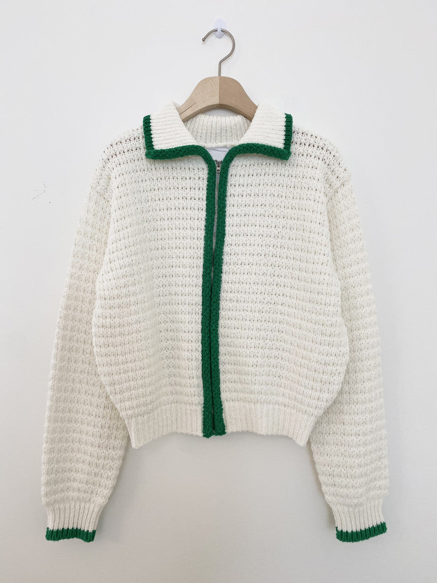 Vintage Women's Zipper Cardigan Sweater Coat