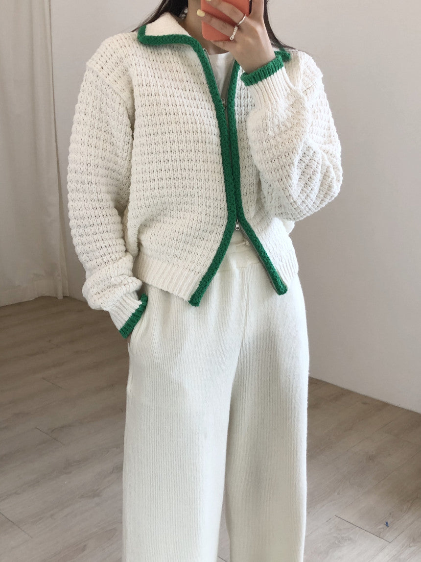 Vintage Women's Zipper Cardigan Sweater Coat