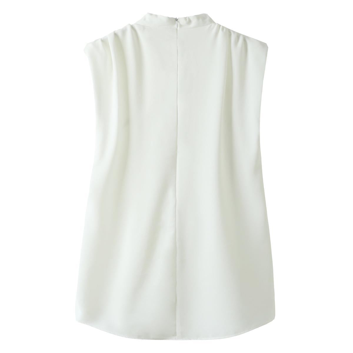 Women's Casual Sleeveless Solid Color Blouse