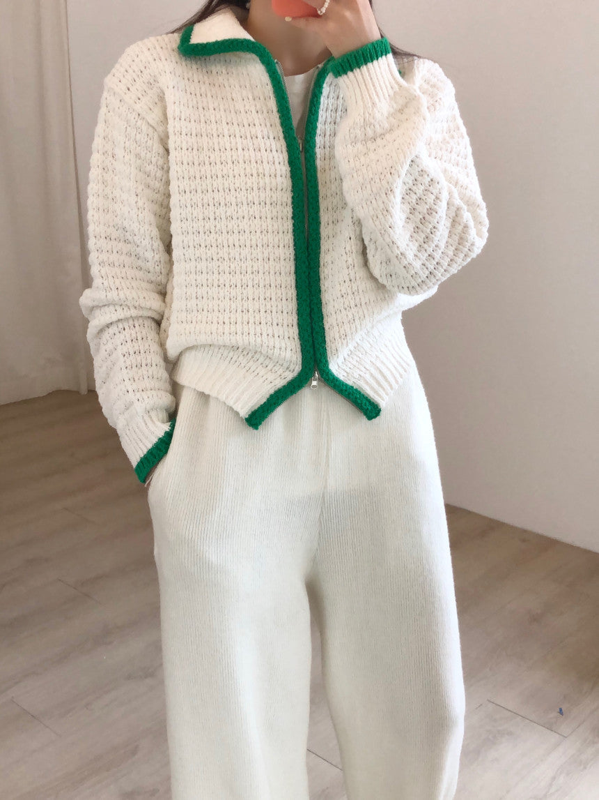 Vintage Women's Zipper Cardigan Sweater Coat