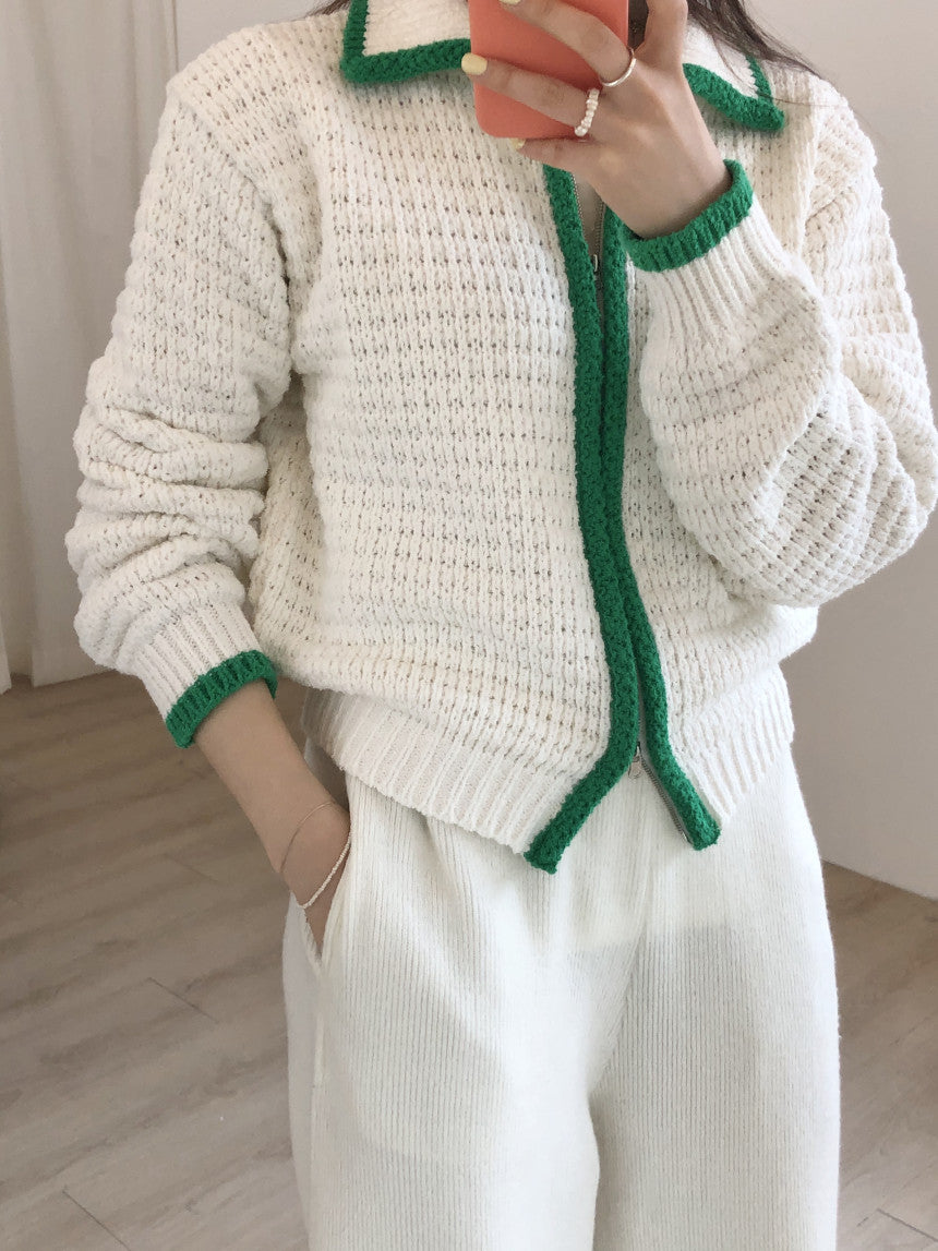 Vintage Women's Zipper Cardigan Sweater Coat