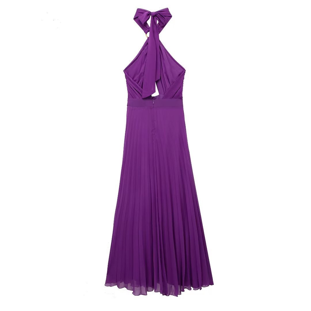 Summer Women's Dress with Ruffled Neckline