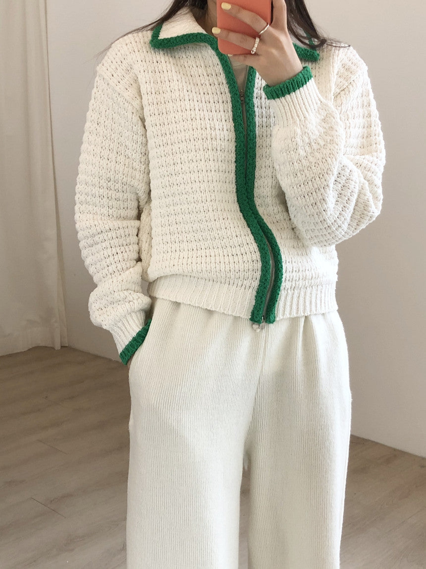 Vintage Women's Zipper Cardigan Sweater Coat