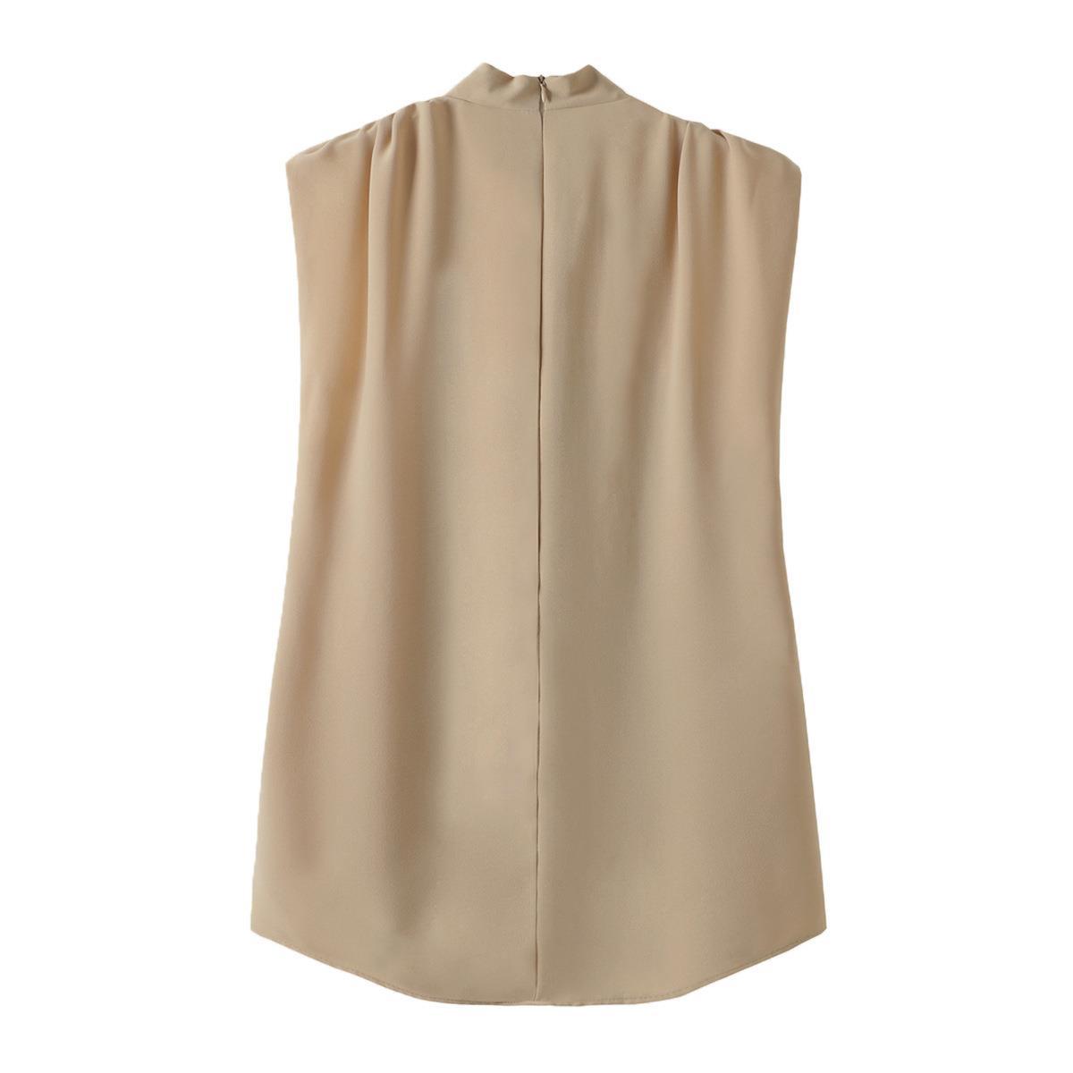 Women's Casual Sleeveless Solid Color Blouse