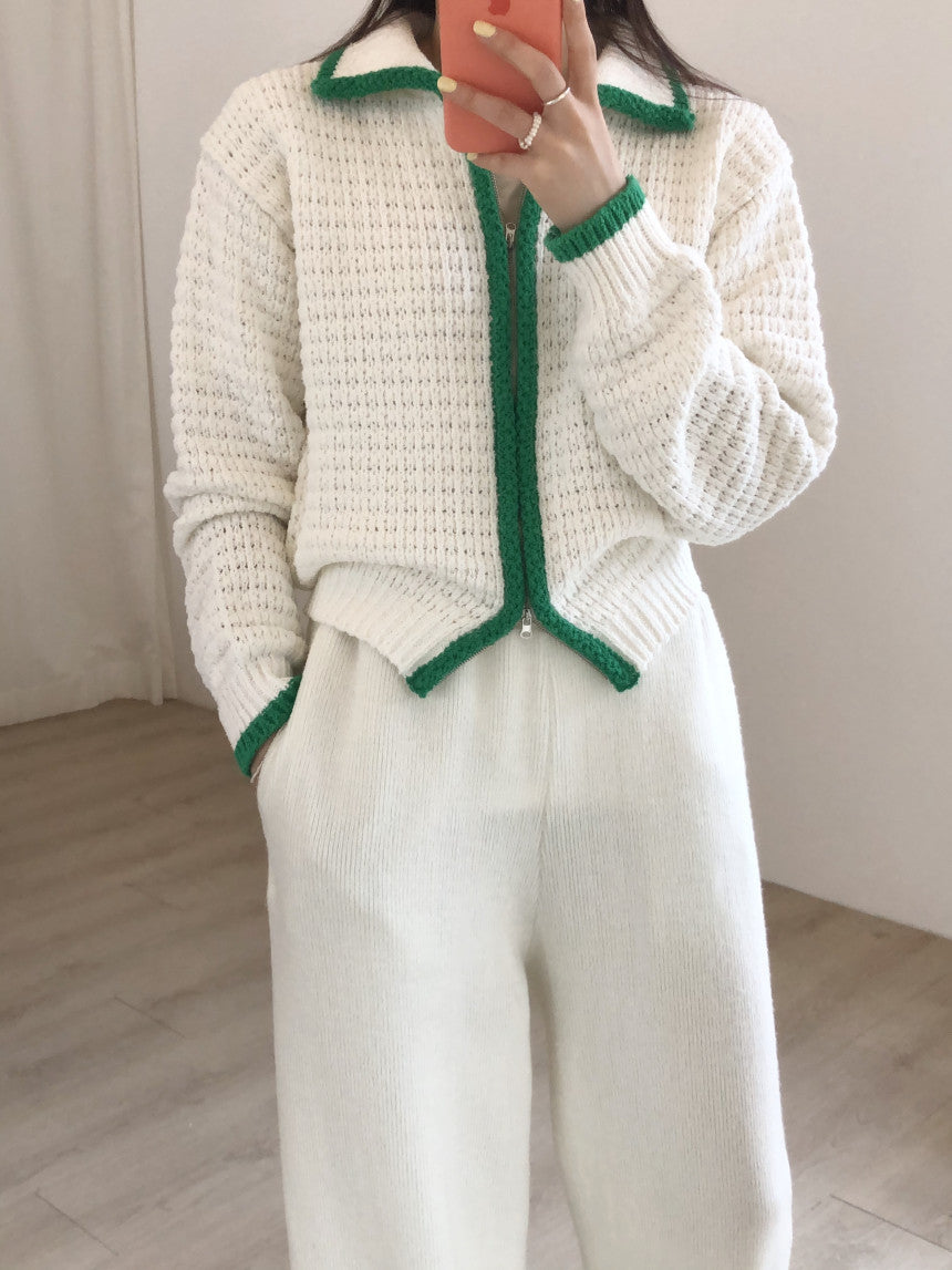 Vintage Women's Zipper Cardigan Sweater Coat