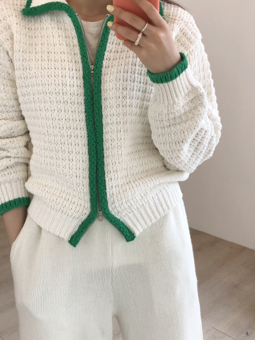 Vintage Women's Zipper Cardigan Sweater Coat